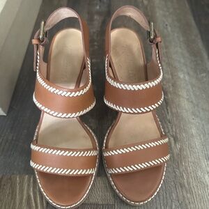 MADEWELL STITCH HEEL OPEN HEEL SANDAL SLIDE WEDGE  SZ6